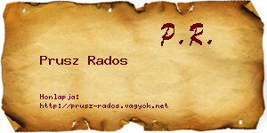 Prusz Rados névjegykártya